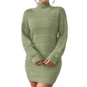Green Knit Sweater Dress
